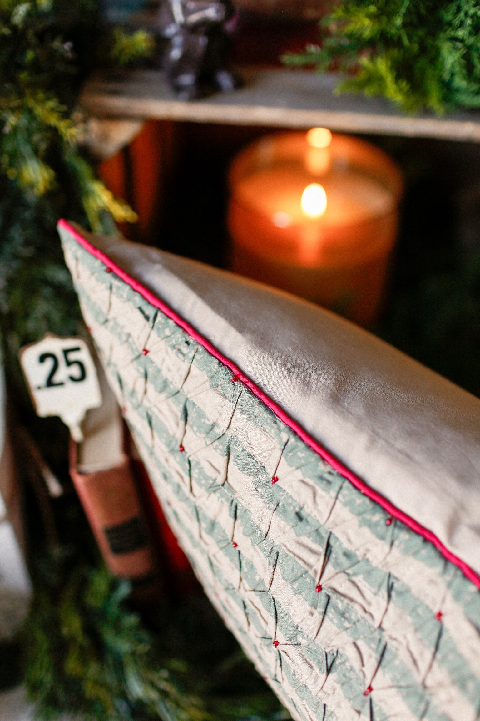 Smocked Velvet Tree Pillow