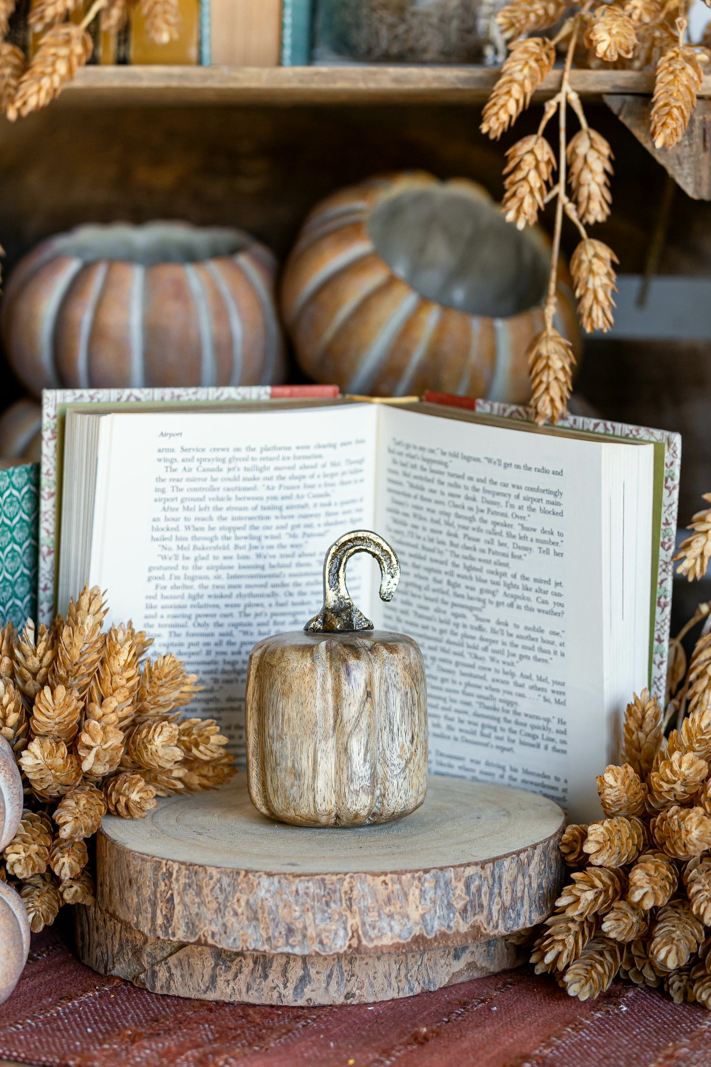 Mango Wood Pumpkin The Little Burlap Barn