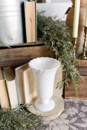 Vintage Milk Glass Scalloped Vase The Little Burlap Barn®