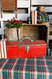 Chippy Red Vintage Metal Toolbox