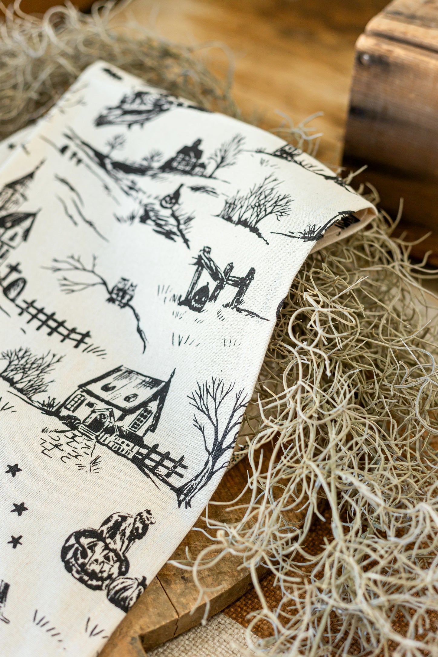 Halloween Toile Kitchen Towel The Little Burlap Barn