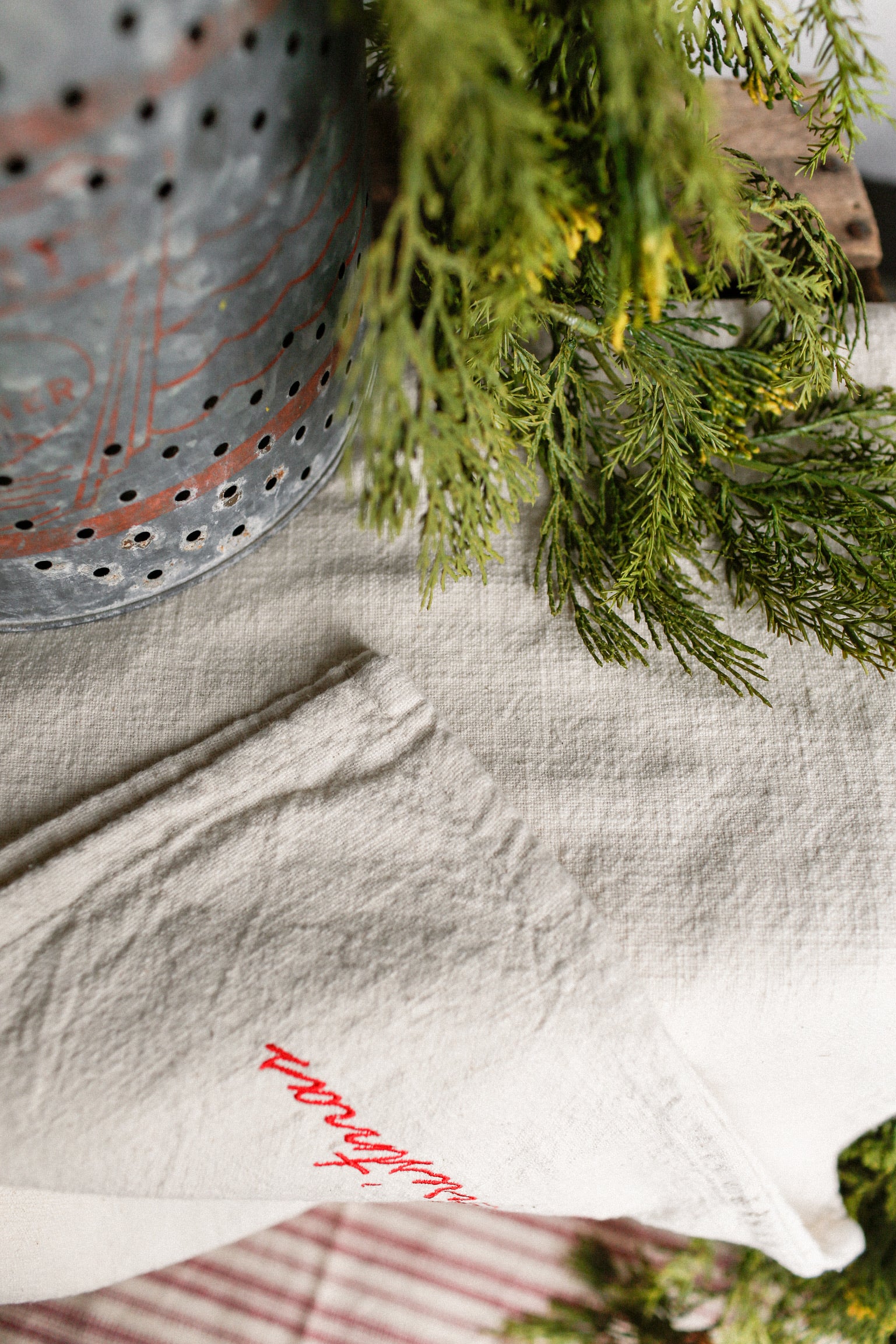 Embroidered "Merry Christmas" Runner