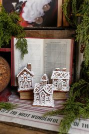 Mini White Lighted Gingerbread House