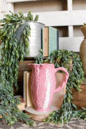 Hand-Painted Pink Cabbage Pitcher