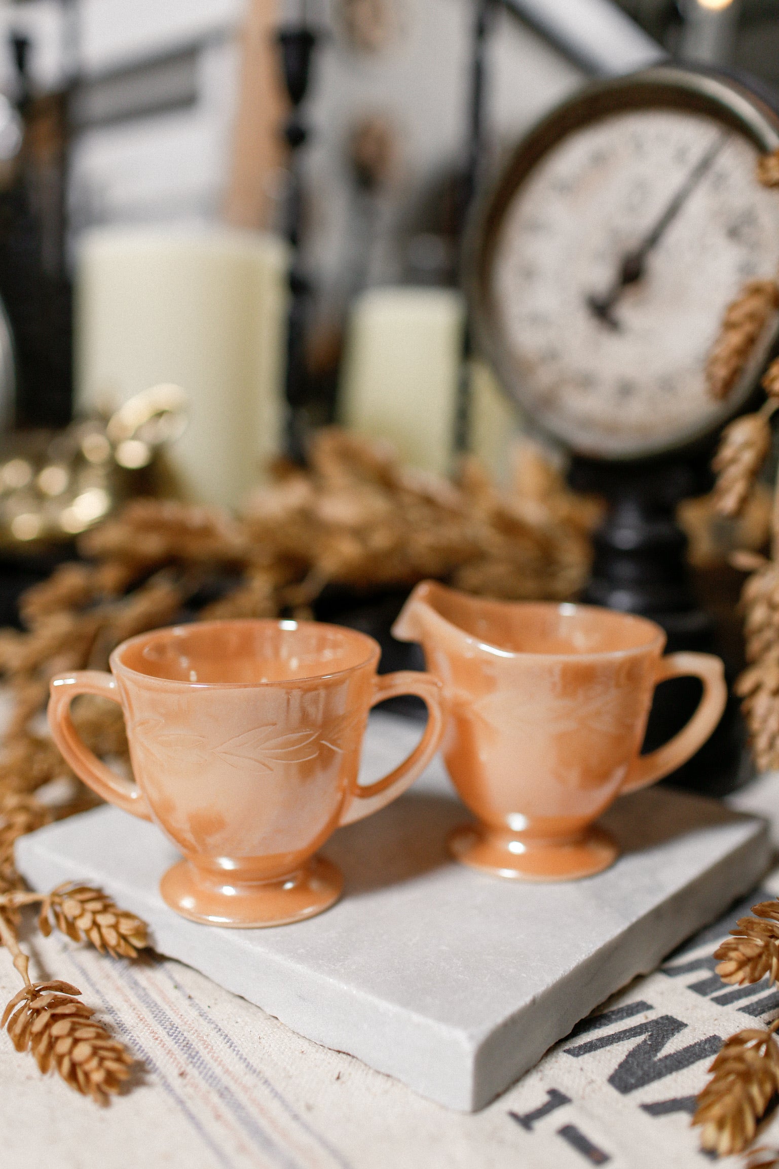 Vintage Carnival Glass Cream & Sugar Set The Little Burlap Barn®
