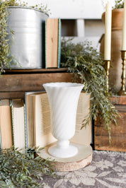 Vintage Milk Glass Scalloped Vase The Little Burlap Barn®