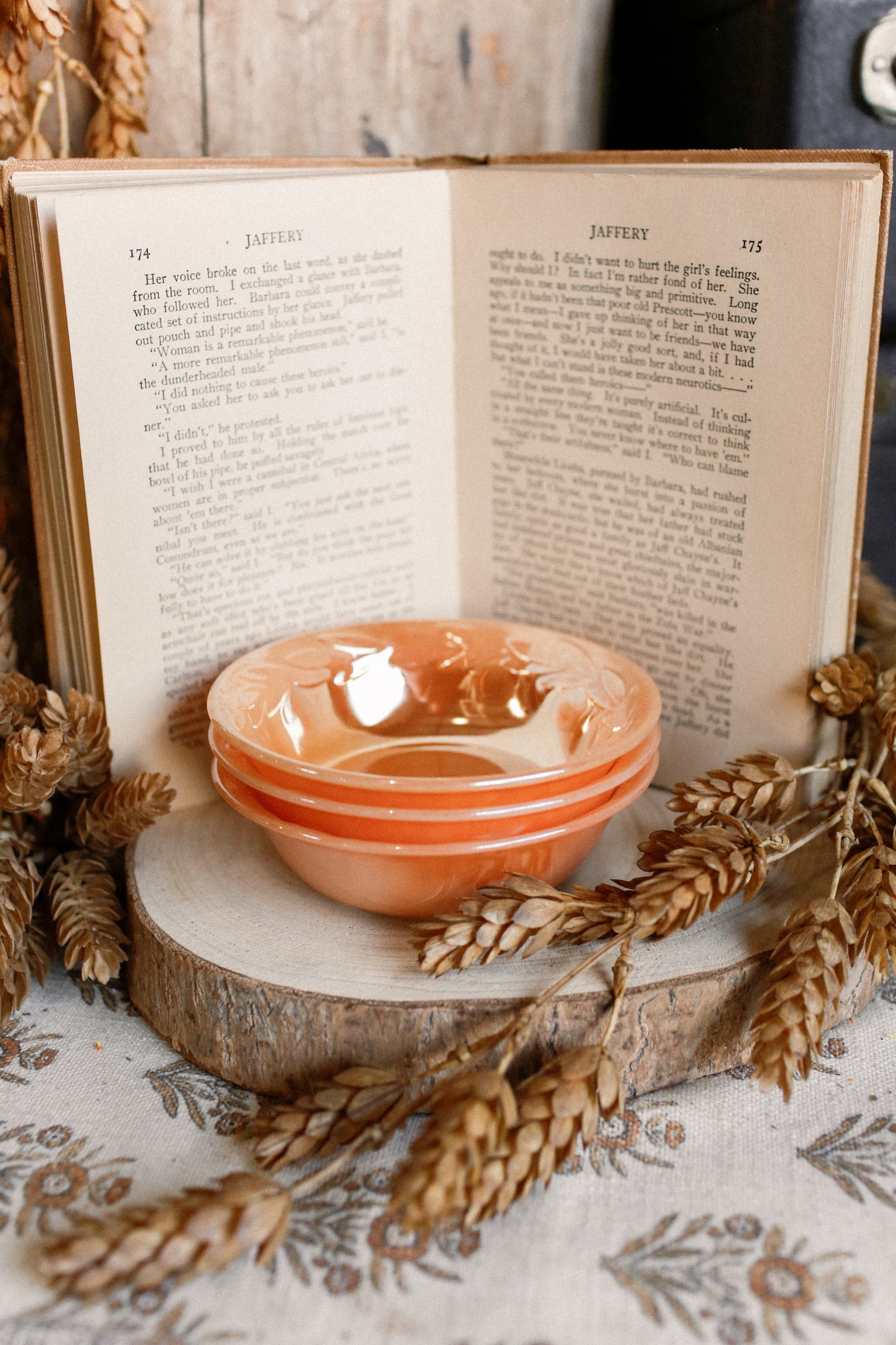 Vintage Peach Fire King Bowl