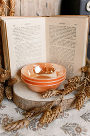 Vintage Peach Fire King Bowl