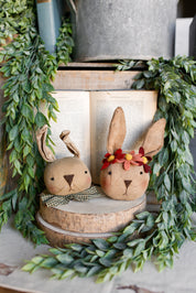 Primitive Floral Bunny Ornament