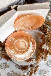 Vintage Peach Fire King Saucer Dish