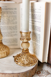 Harvest Cut Glass Candlestick