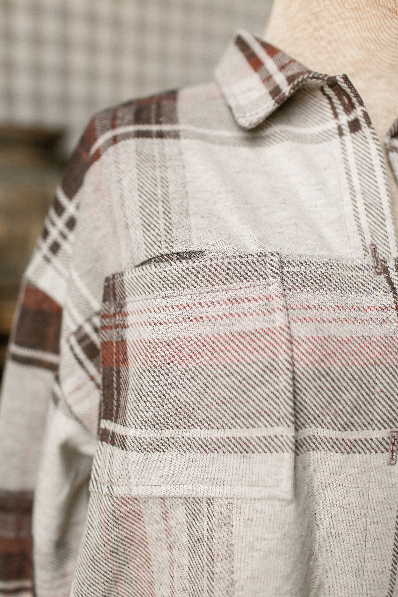 Rust Plaid Button Down