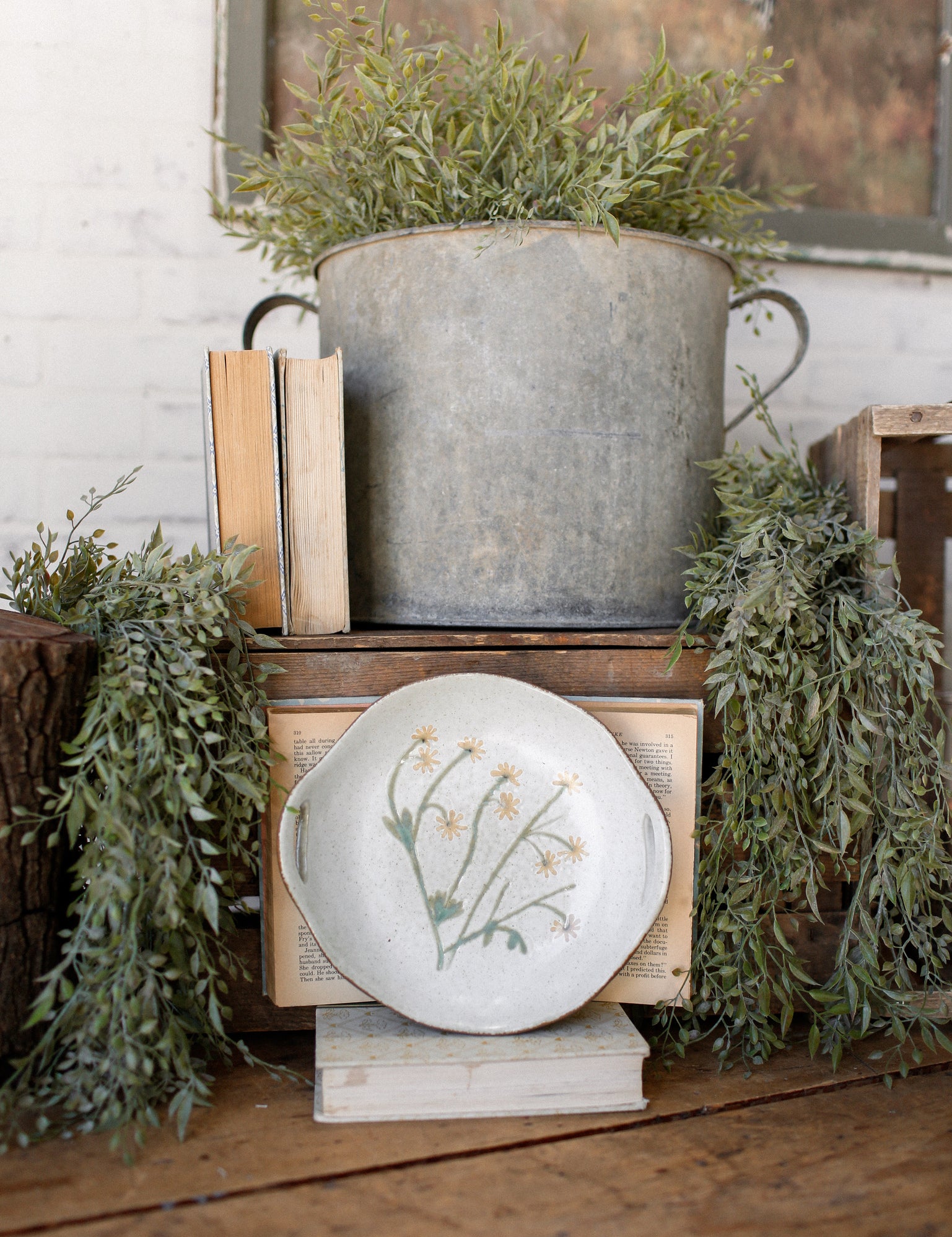 Stoneware Botanical Handled Bowl The Little Burlap Barn®