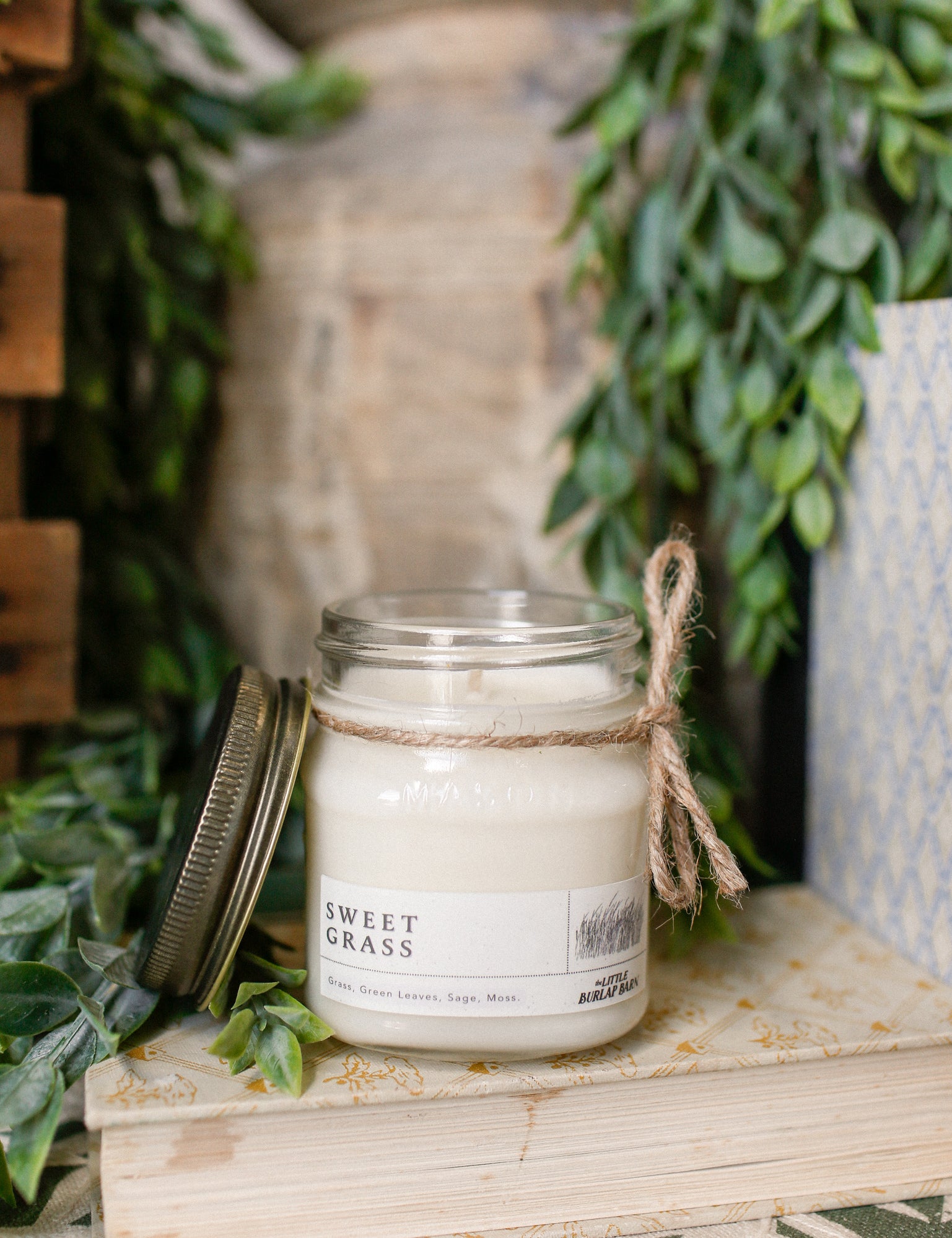 Mason Jar Candle -- Sweet Grass The Little Burlap Barn®