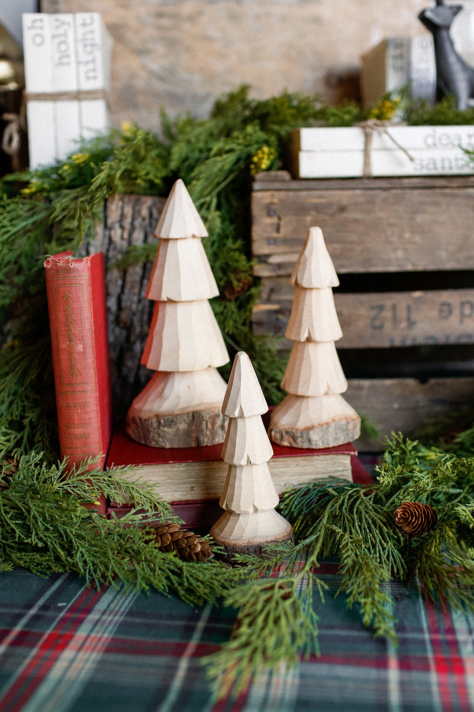 Live Edge Carved Wood Tree (3 Sizes)