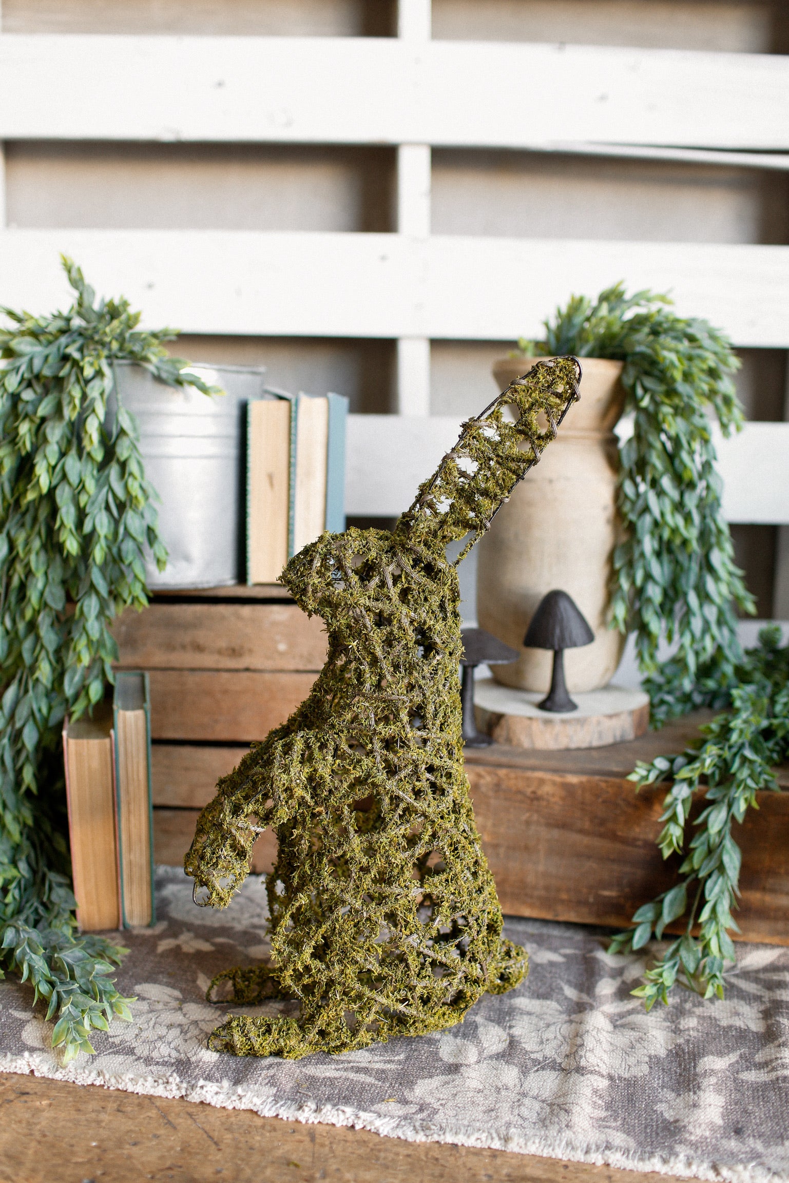 Mossy Wire Standing Bunny The Little Burlap Barn®