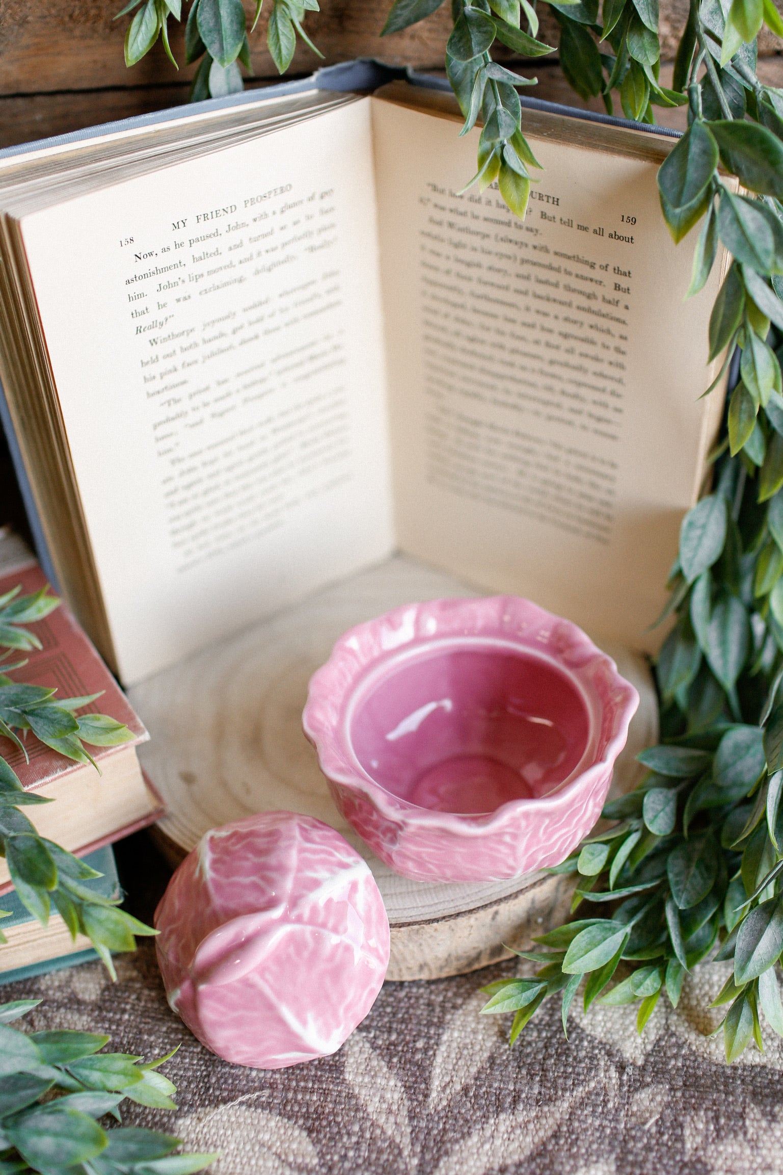Hand-Painted Pink Cabbage Baker Dish