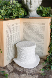 Vintage Milk Glass Top Hat