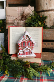 Lighted Santa Gingerbread House