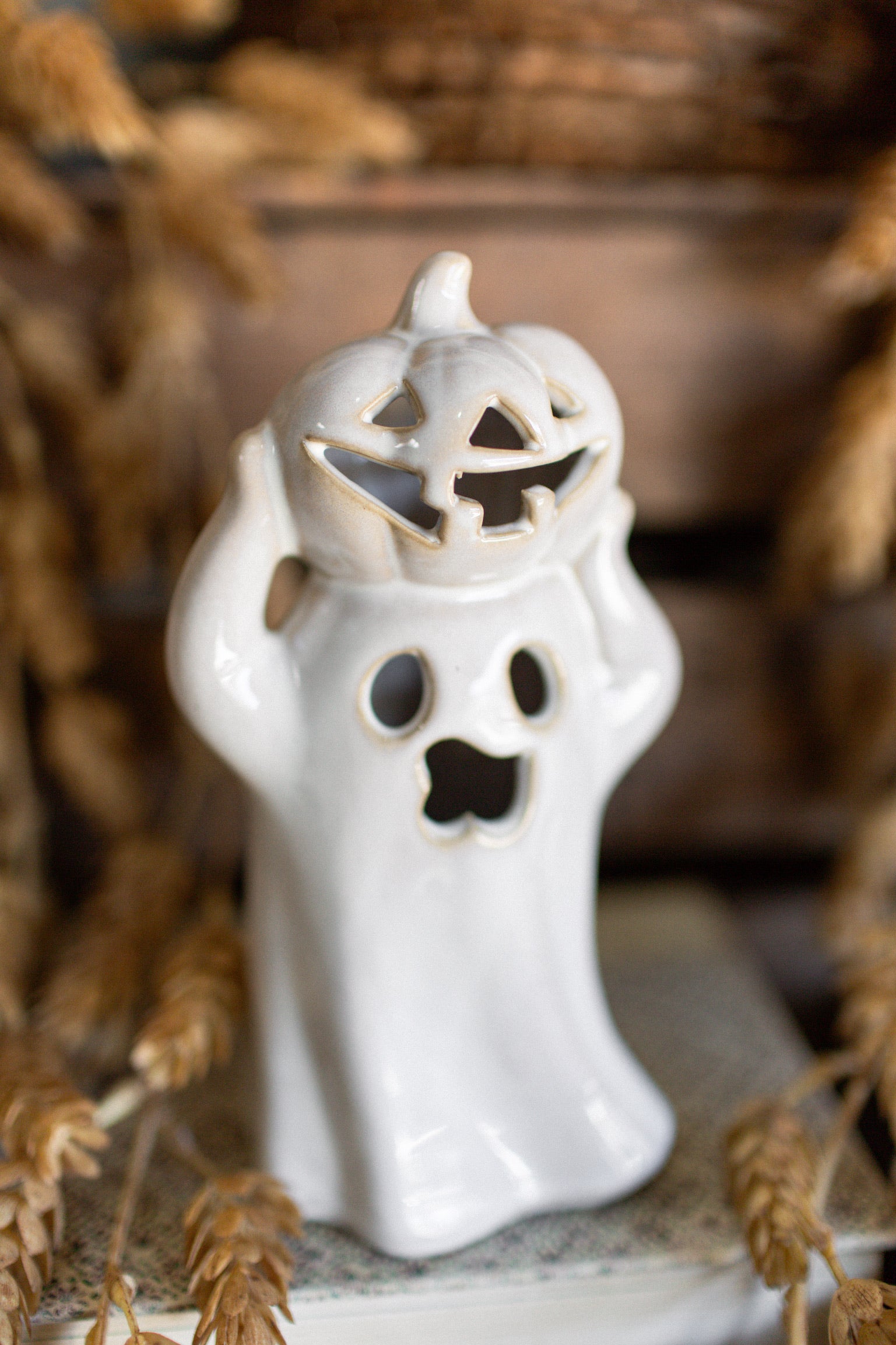 Stoneware Lighted Ghost