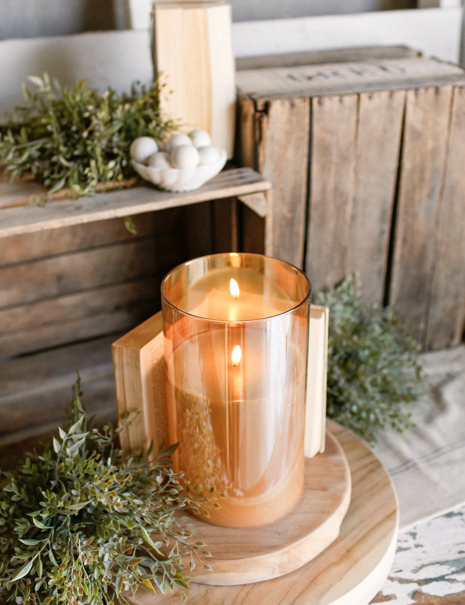 Large Champagne Flameless Candle The Little Burlap Barn®