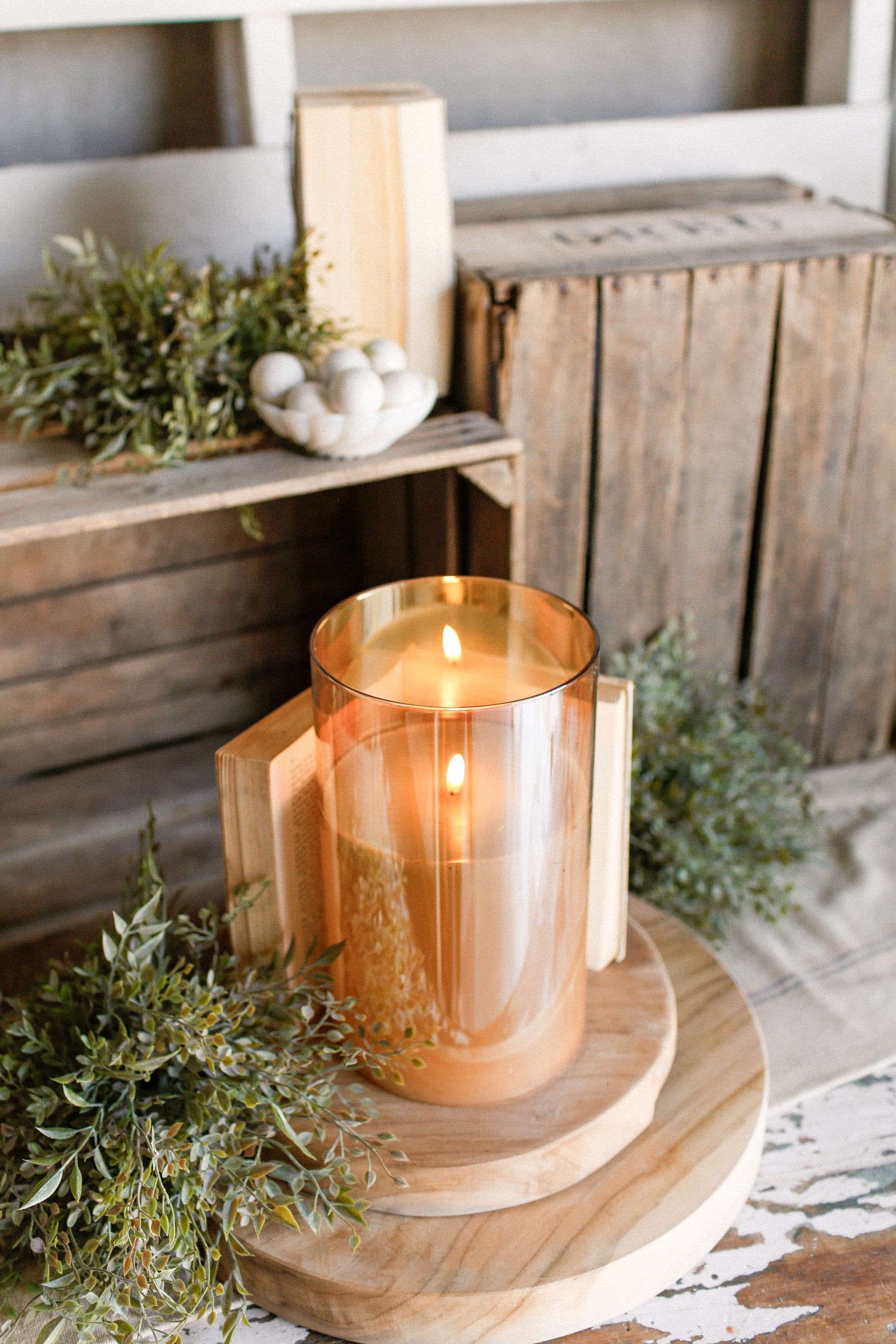 Large Champagne Flameless Candle The Little Burlap Barn®