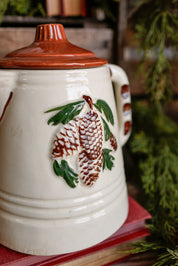 Vintage Pinecone Ceramic Teapot Vase