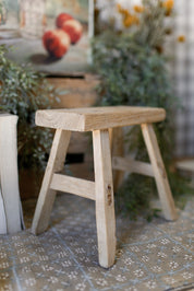 Vintage Mini Teak Wood Stool The Little Burlap Barn®