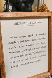 Handmade "Haunted Mansion" Framed Sign