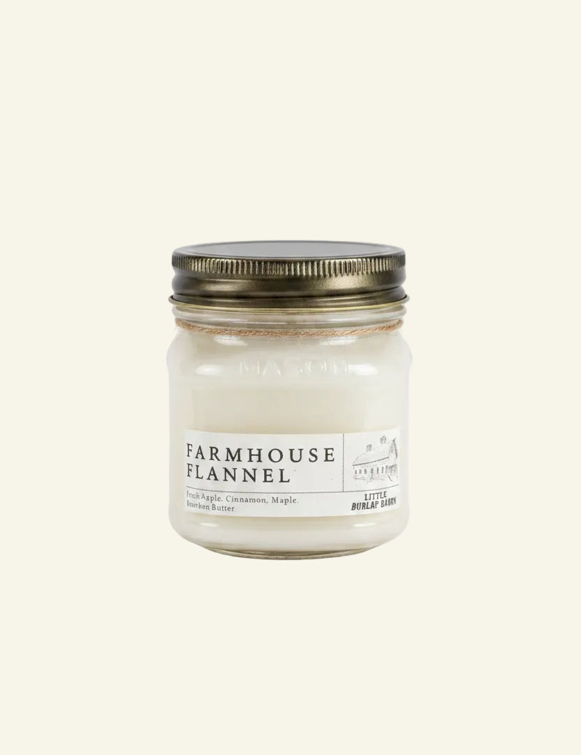 Farmhouse Flannel Mason Jar Candle The Little Burlap Barn