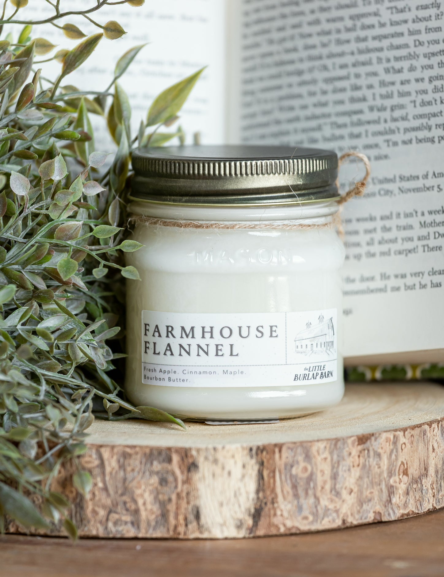 Farmhouse Flannel Mason Jar Candle The Little Burlap Barn