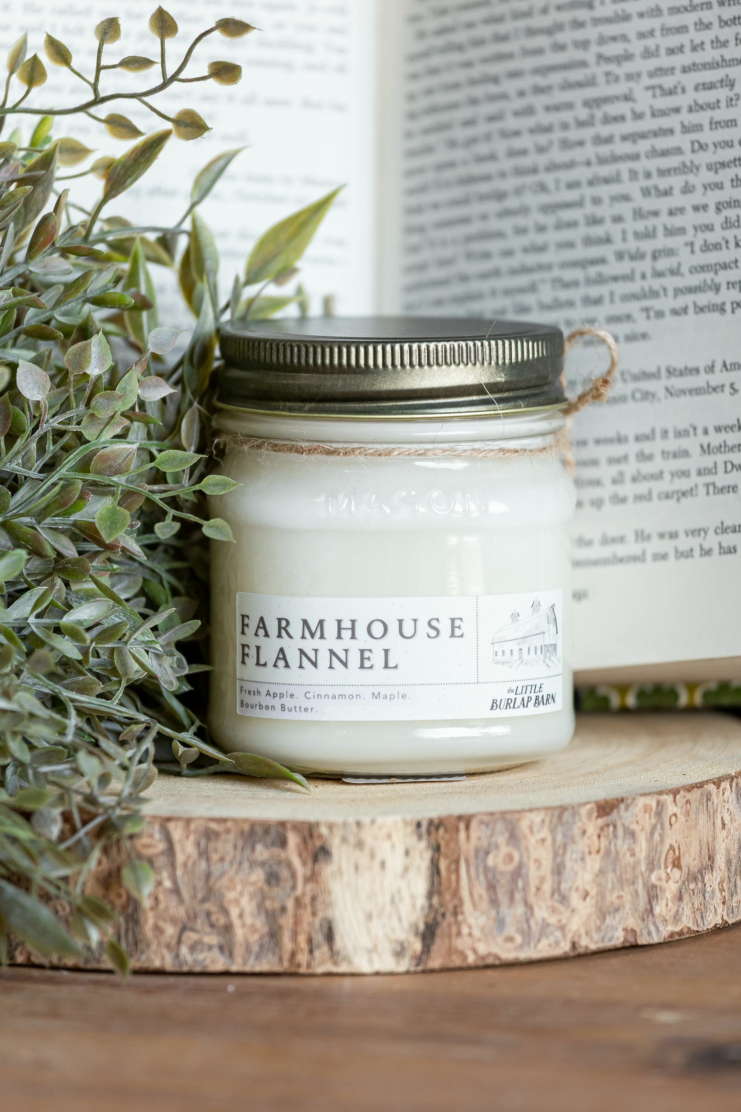 Farmhouse Flannel Mason Jar Candle The Little Burlap Barn