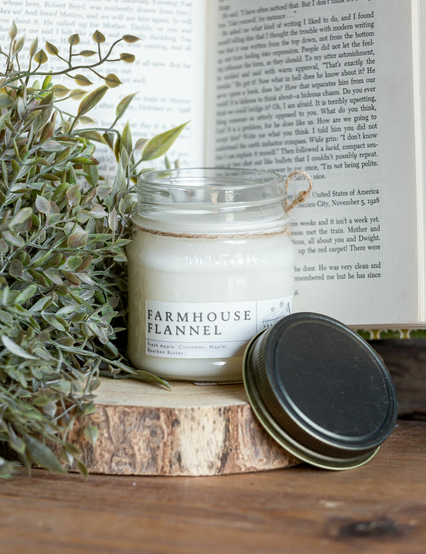 Farmhouse Flannel Mason Jar Candle The Little Burlap Barn