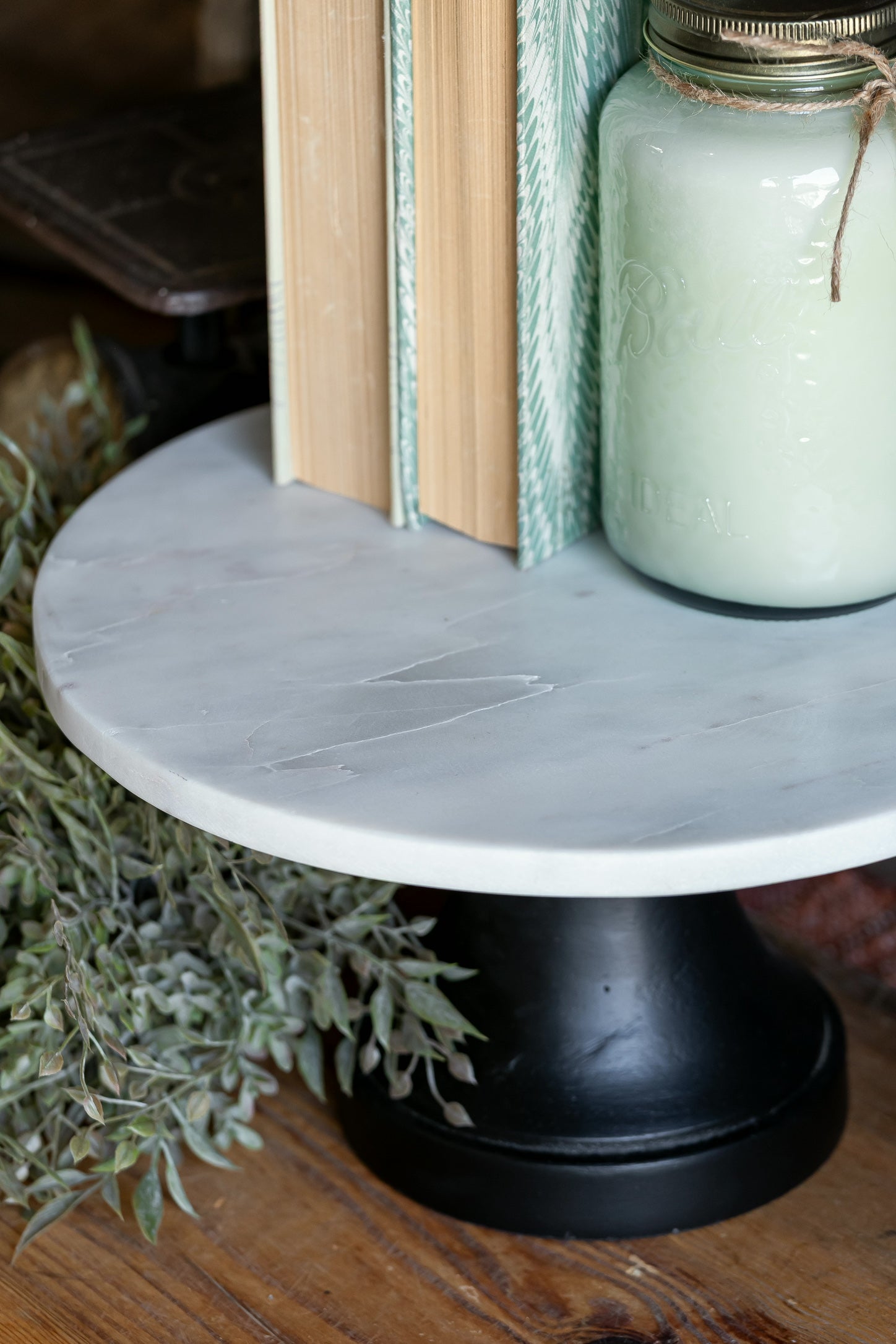 Marble Cake Plate Accent Decor