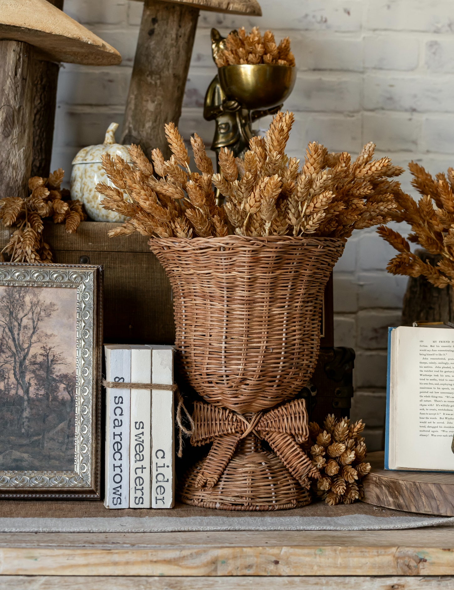 Rattan Bow Basket Vase Creative Co-Op