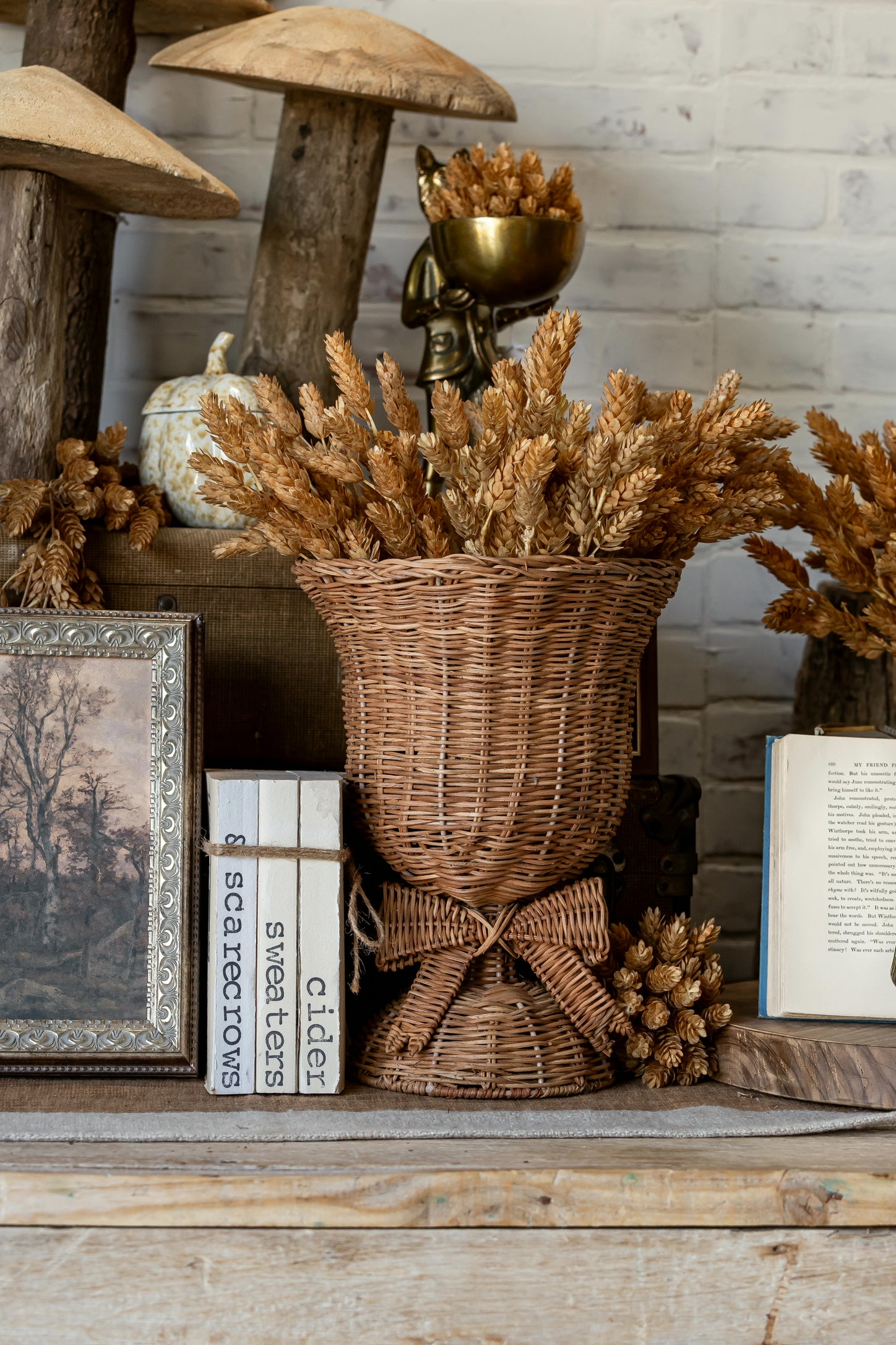 Rattan Bow Basket Vase Creative Co-Op