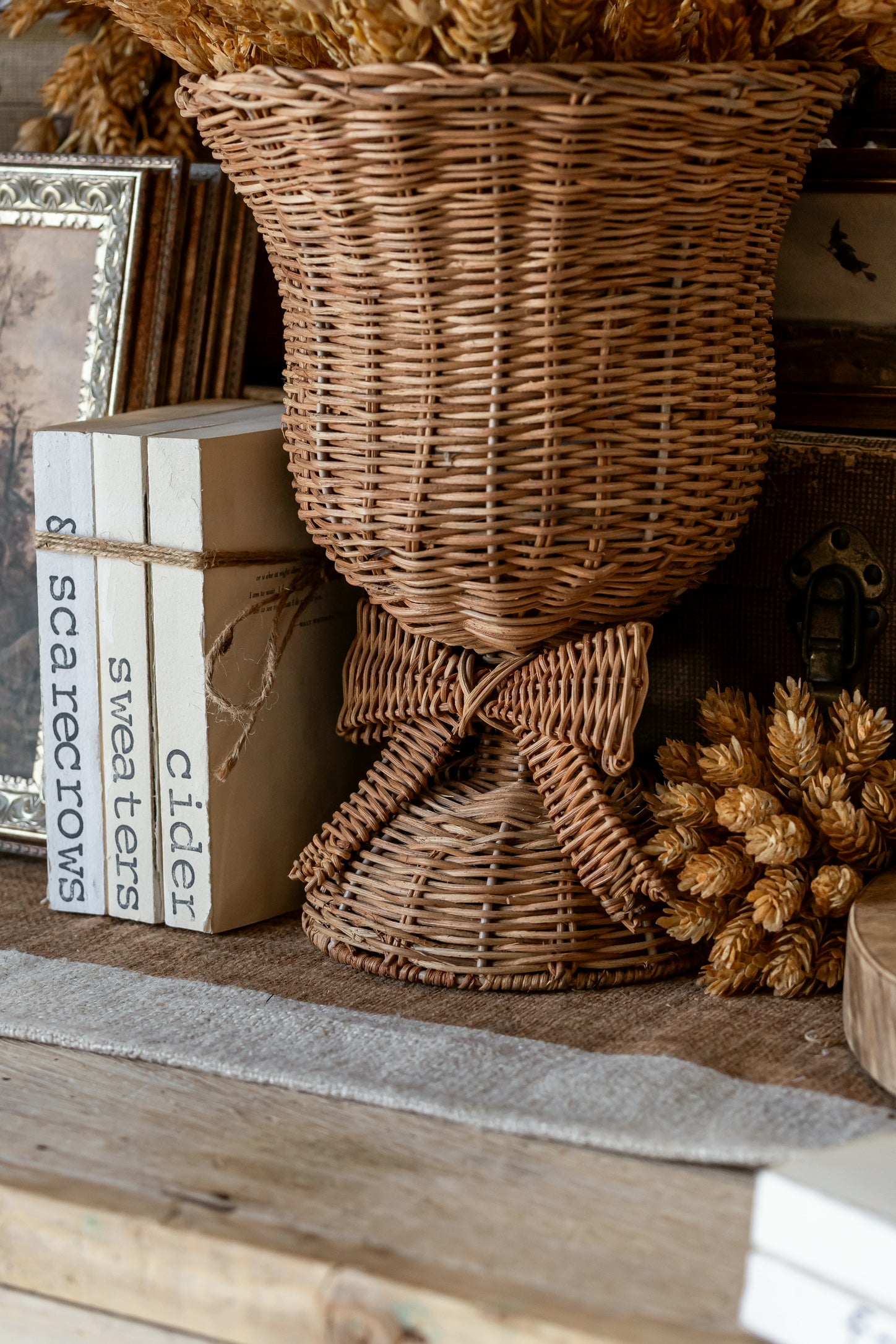 Rattan Bow Basket Vase Creative Co-Op