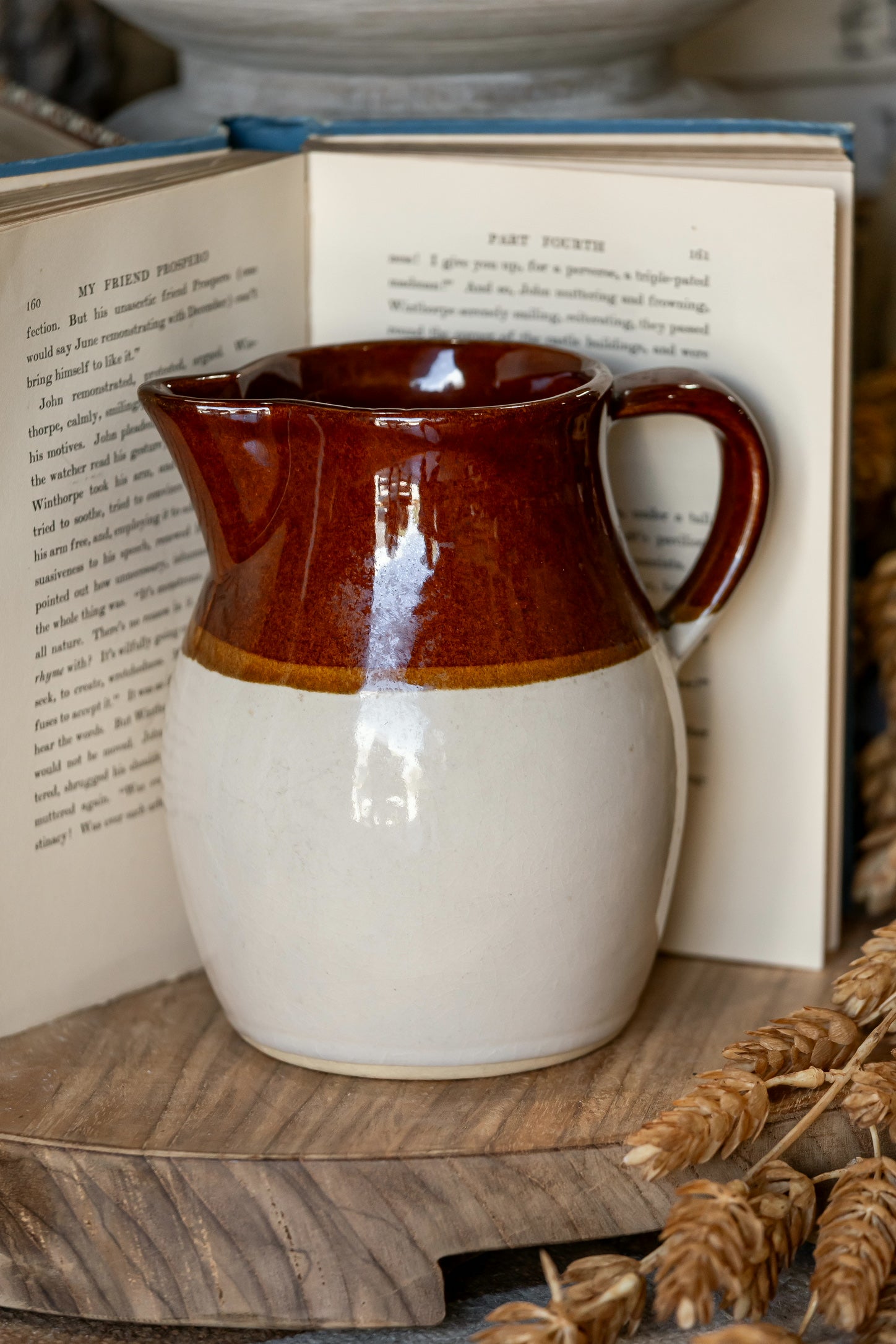 Vintage Stoneware Pitcher The Little Burlap Barn