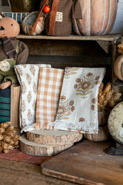 Autumn Block Print Kitchen Towels Audrey's Home & Gift