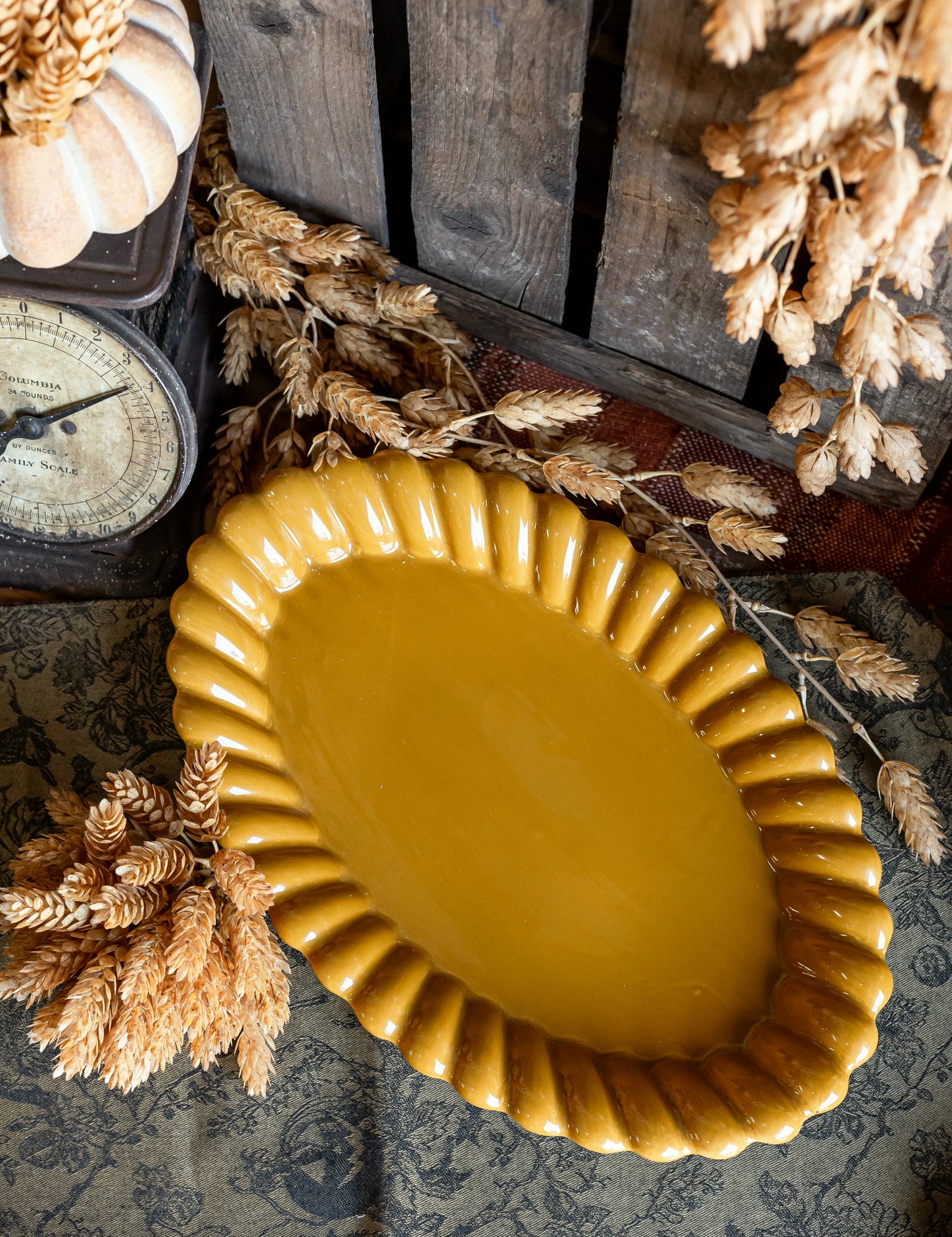 Stoneware Scalloped Platter Creative Co-Op