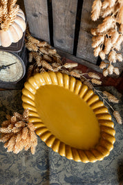 Stoneware Scalloped Platter Creative Co-Op