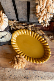 Stoneware Scalloped Platter Creative Co-Op