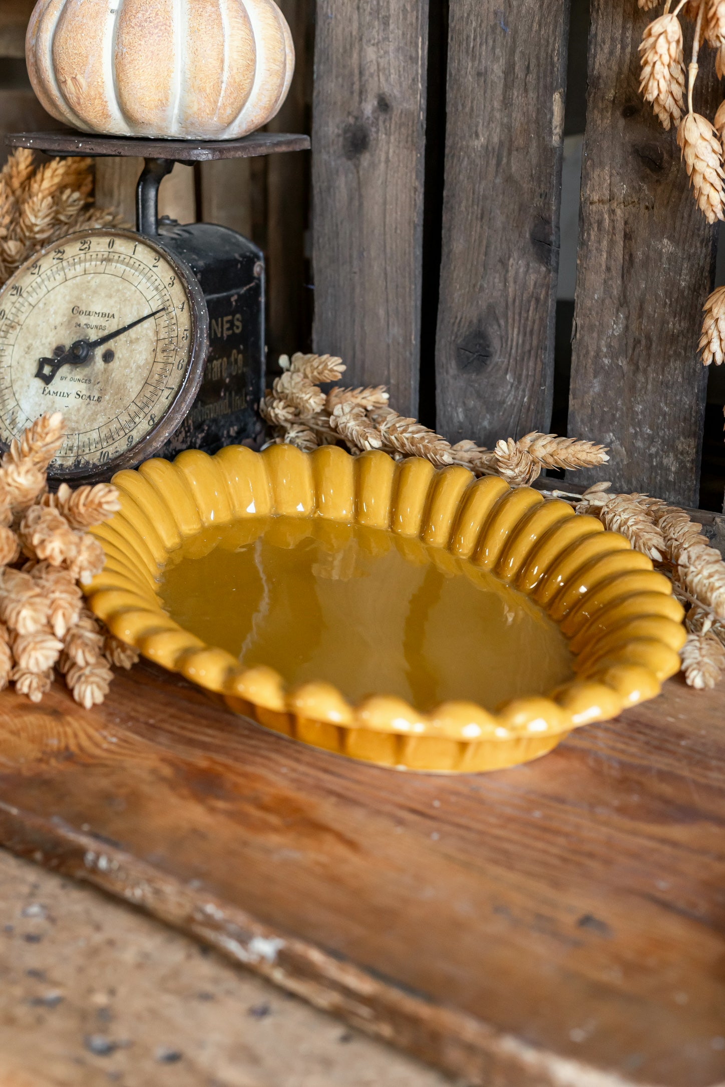 Stoneware Scalloped Platter Creative Co-Op