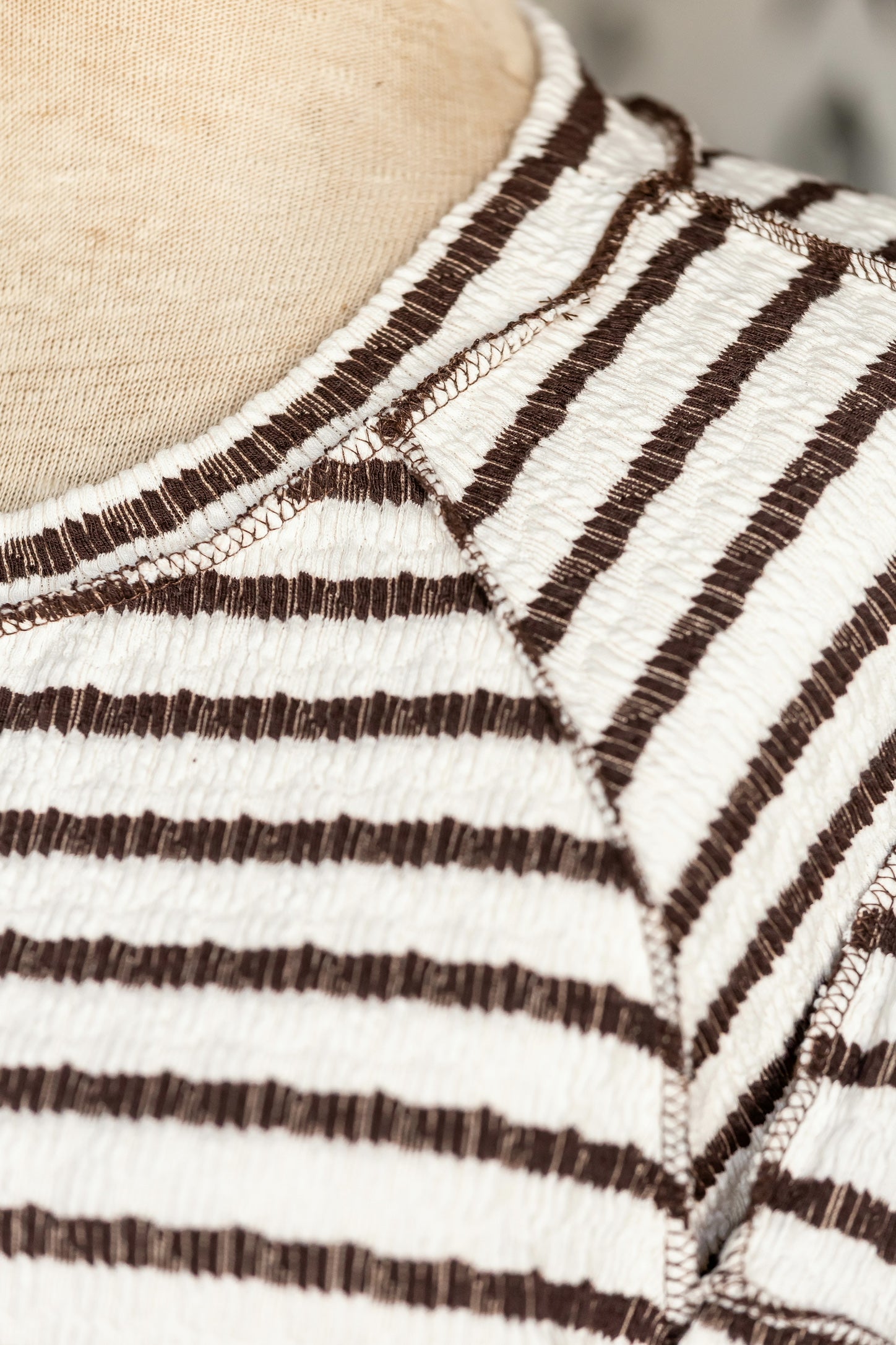 Textured Stripe Reverse Stitch Oversized Knit Top Haptics