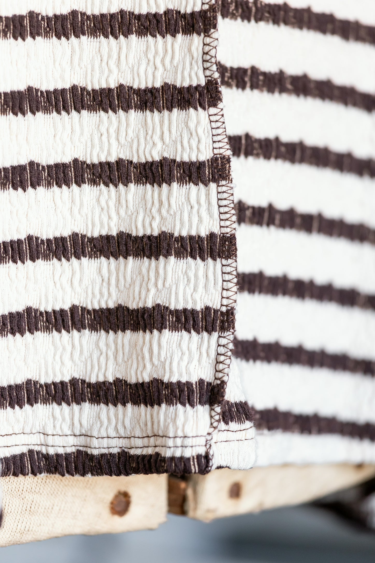 Textured Stripe Reverse Stitch Oversized Knit Top Haptics