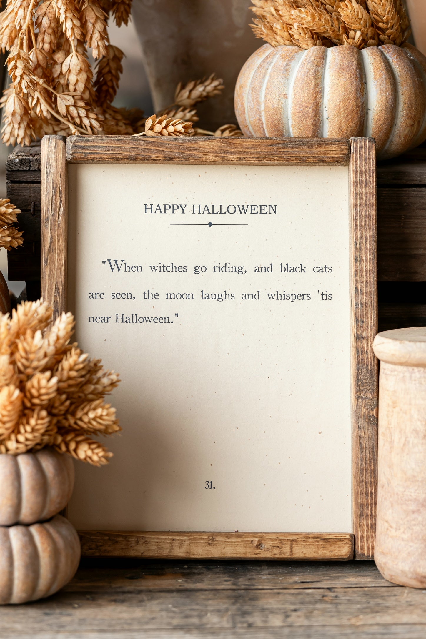 Handmade "Happy Halloween" Framed Sign The Little Burlap Barn