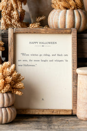Handmade "Happy Halloween" Framed Sign The Little Burlap Barn