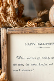 Handmade "Happy Halloween" Framed Sign The Little Burlap Barn