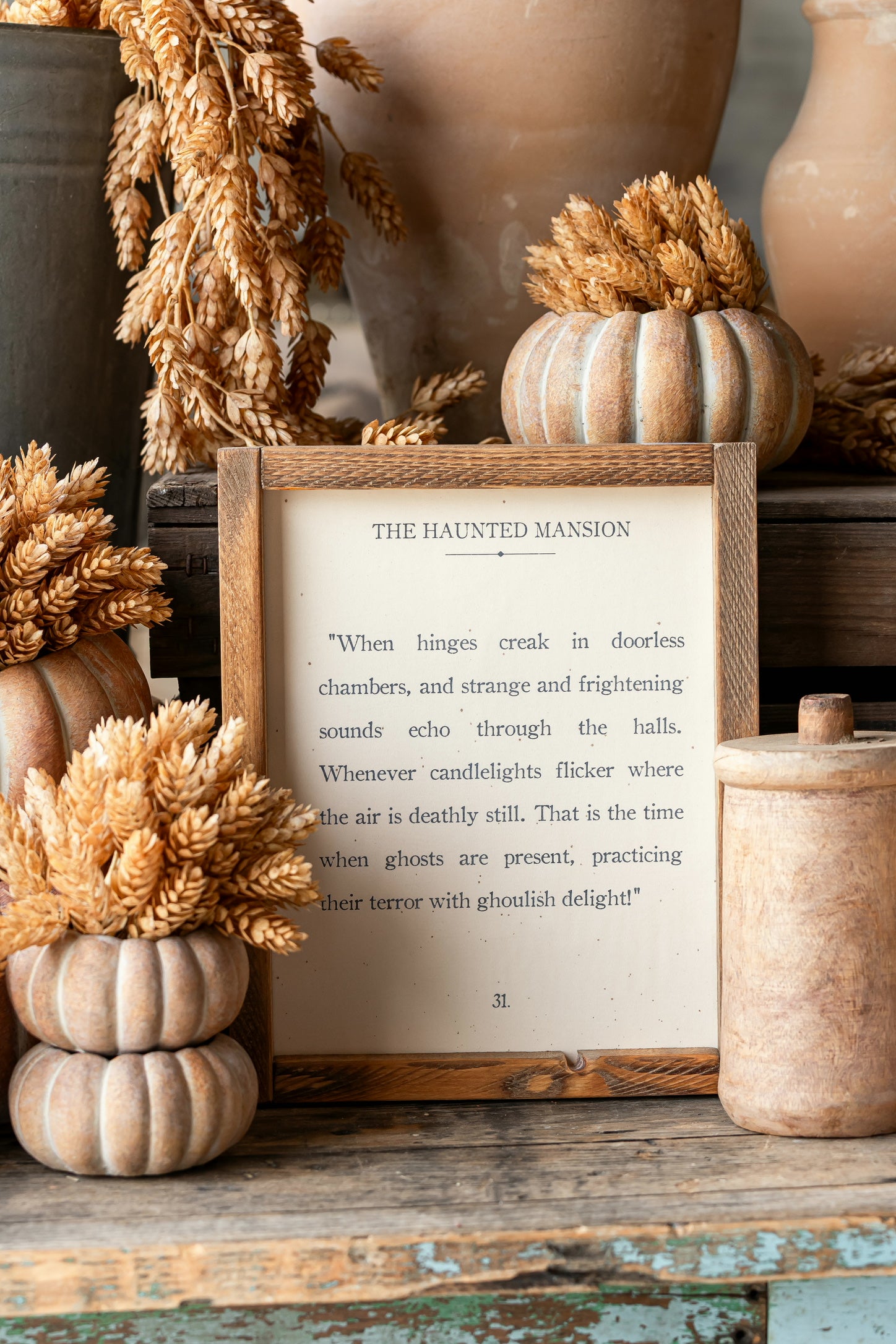 Handmade "Haunted Mansion" Framed Sign The Little Burlap Barn