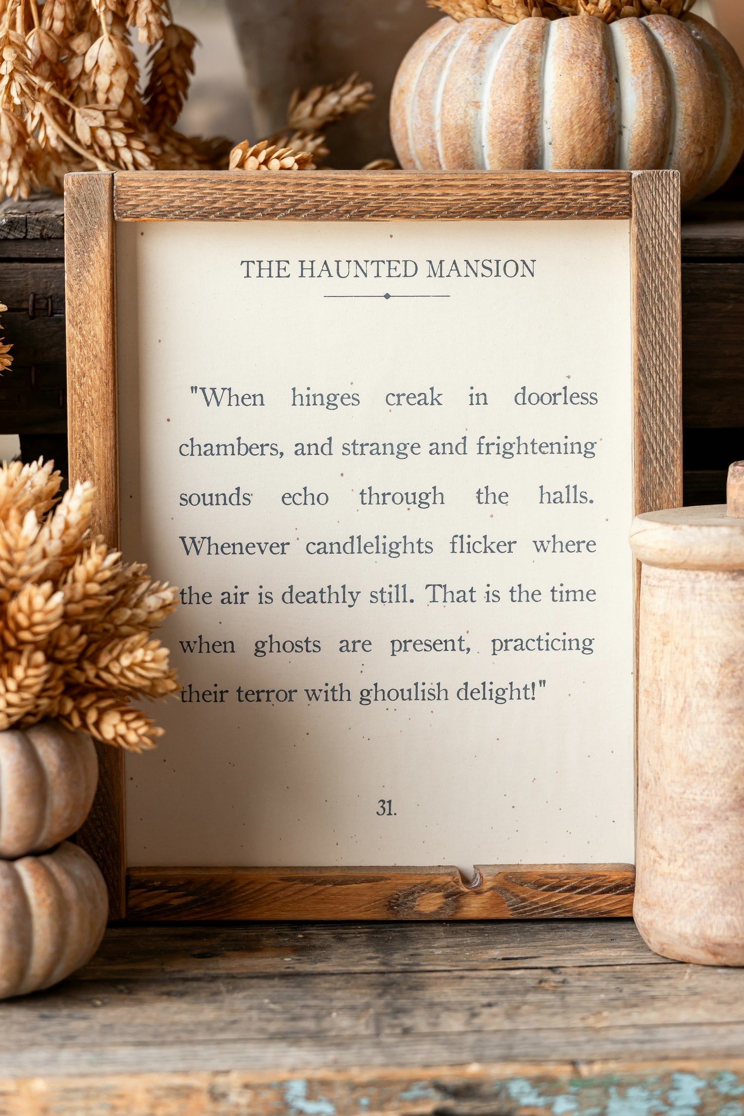 Handmade "Haunted Mansion" Framed Sign The Little Burlap Barn